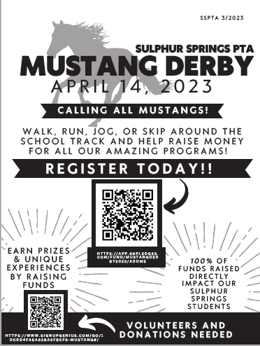 The first annual SSPTA Mustang Derby Jog-a-Thon is just around the corner.